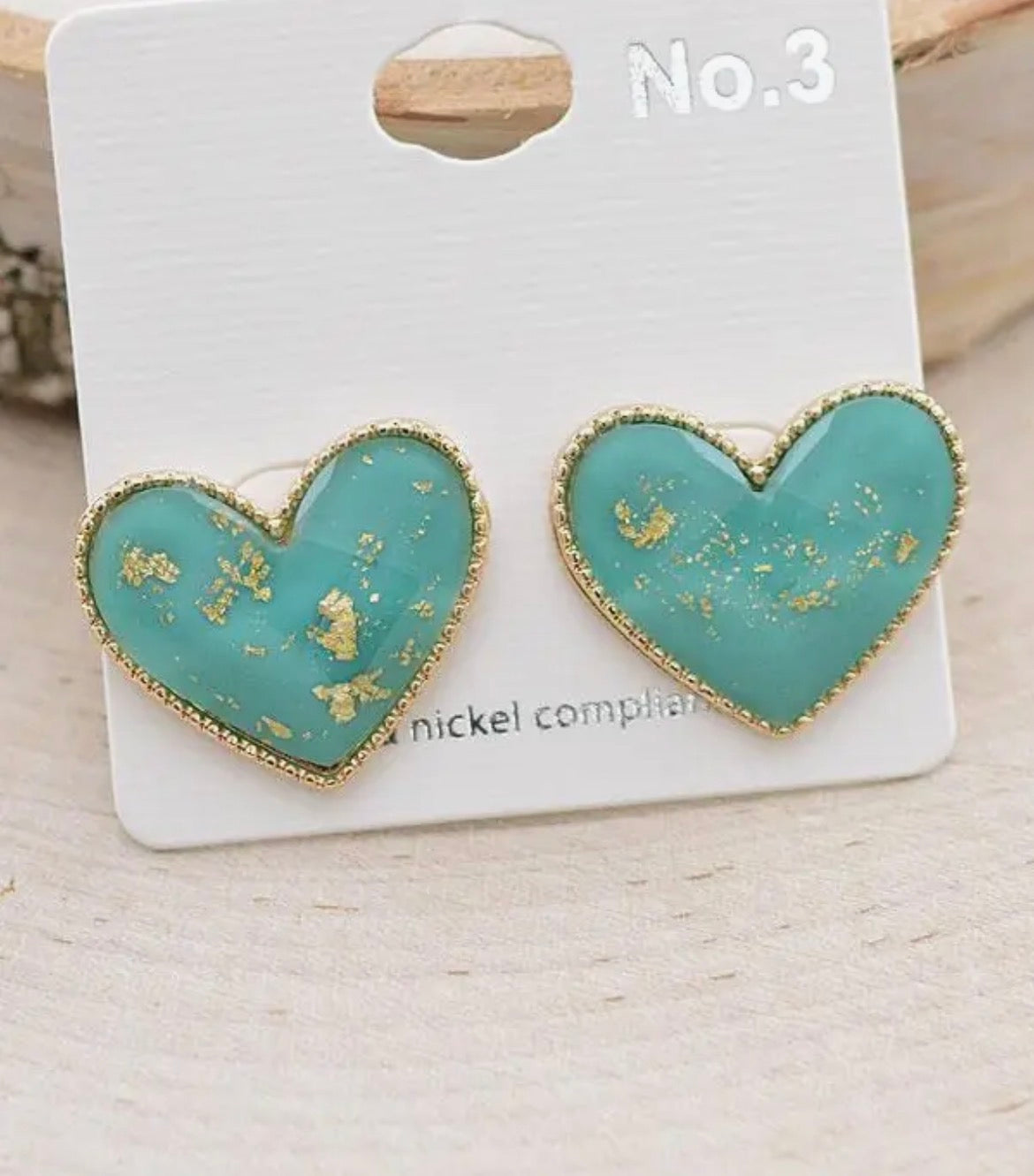 Turquoise Heart Stud Earrings 🩵✨
