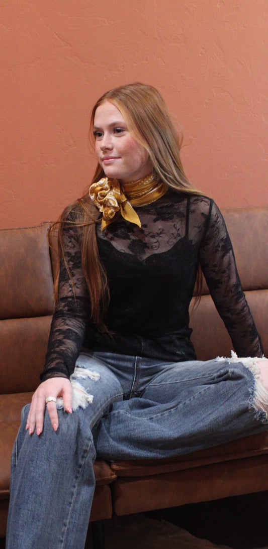 Black sheer mesh top