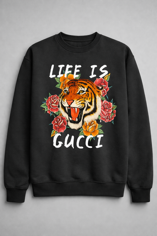 Life Is Gucci Tiger Crewneck Pullover