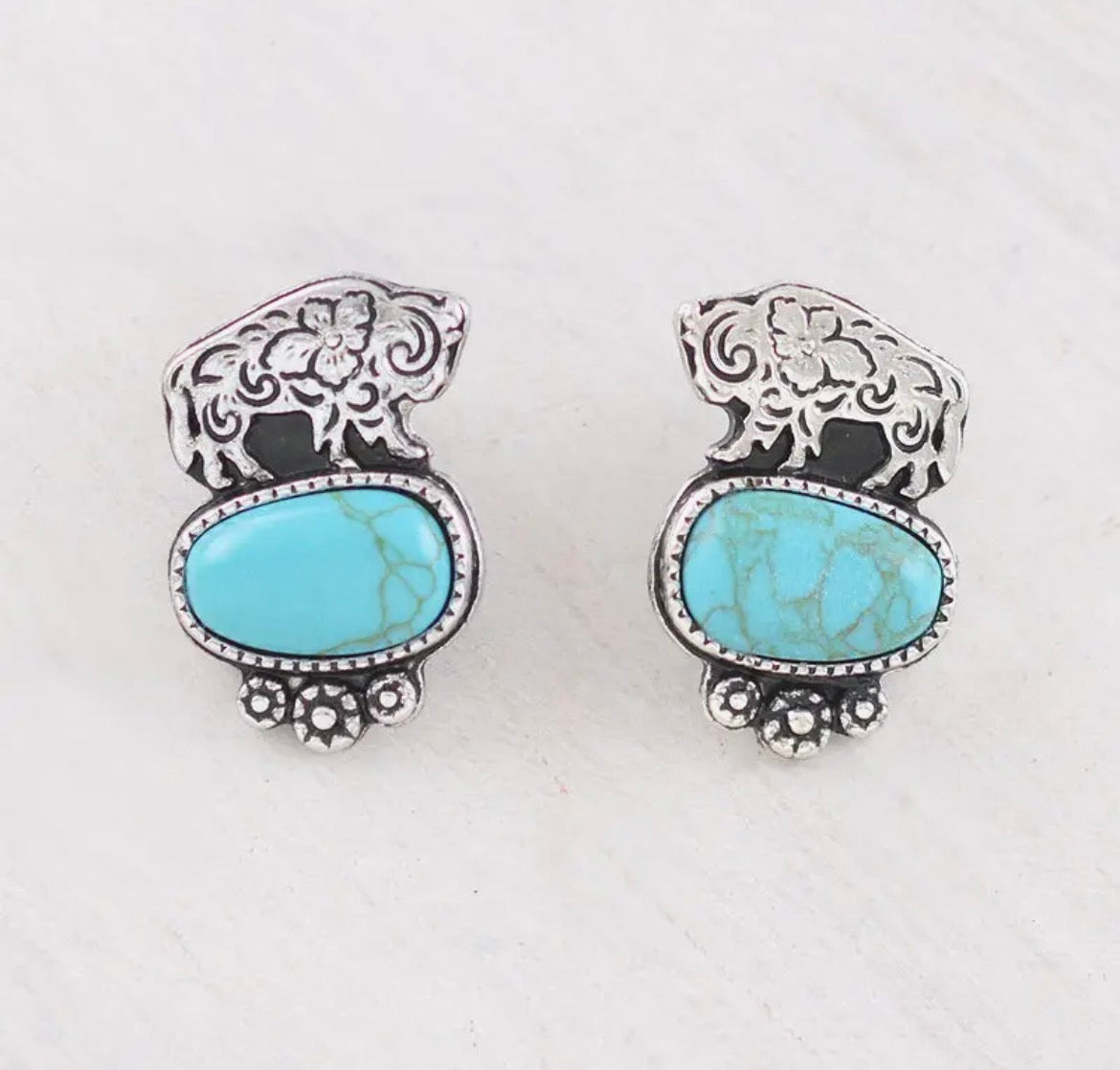 Turquoise Heart Stud Earrings 💙✨