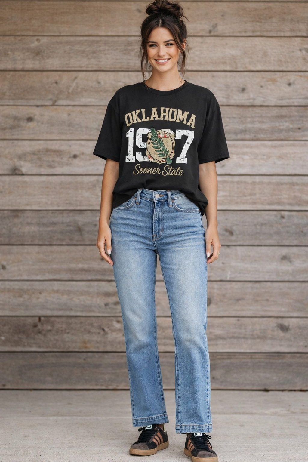 Oklahoma 1907 Vintage Tee – Washed Black