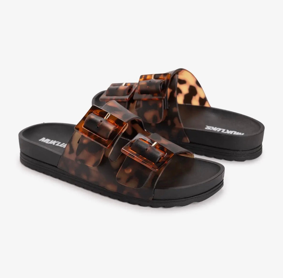 Tortoise Double Buckle Slides Muk Luks