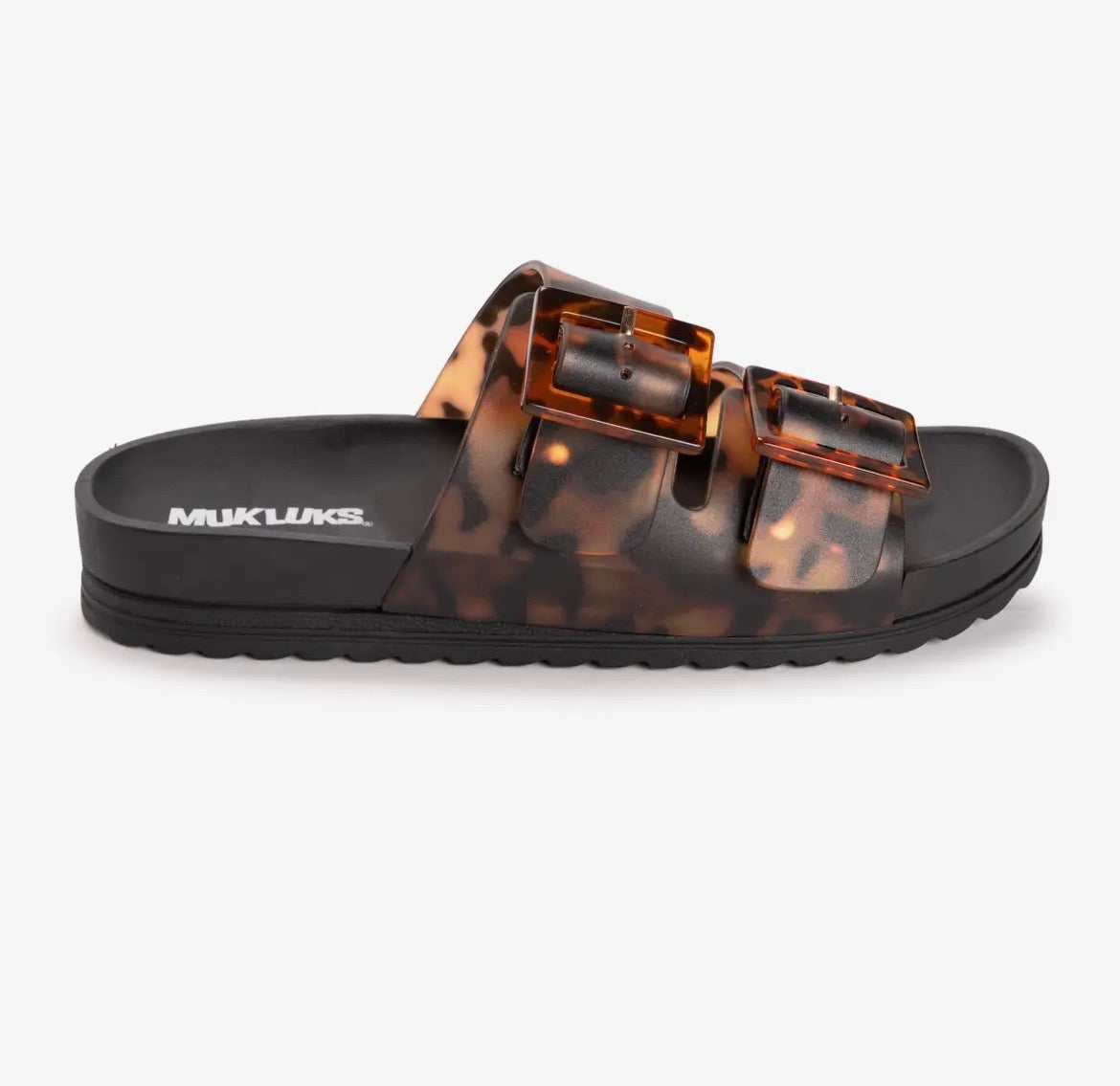 Tortoise Double Buckle Slides Muk Luks