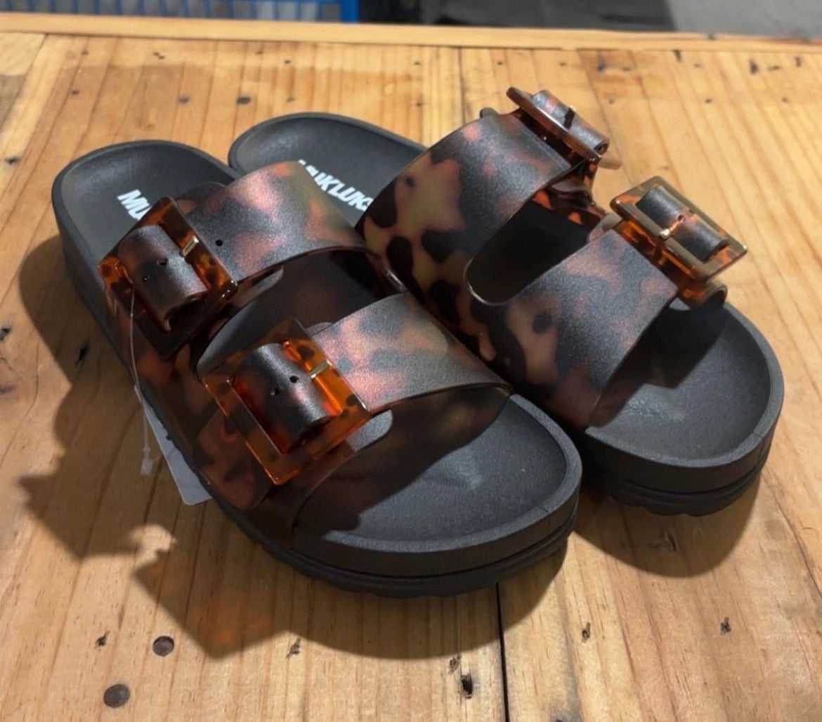 Tortoise Double Buckle Slides Muk Luks