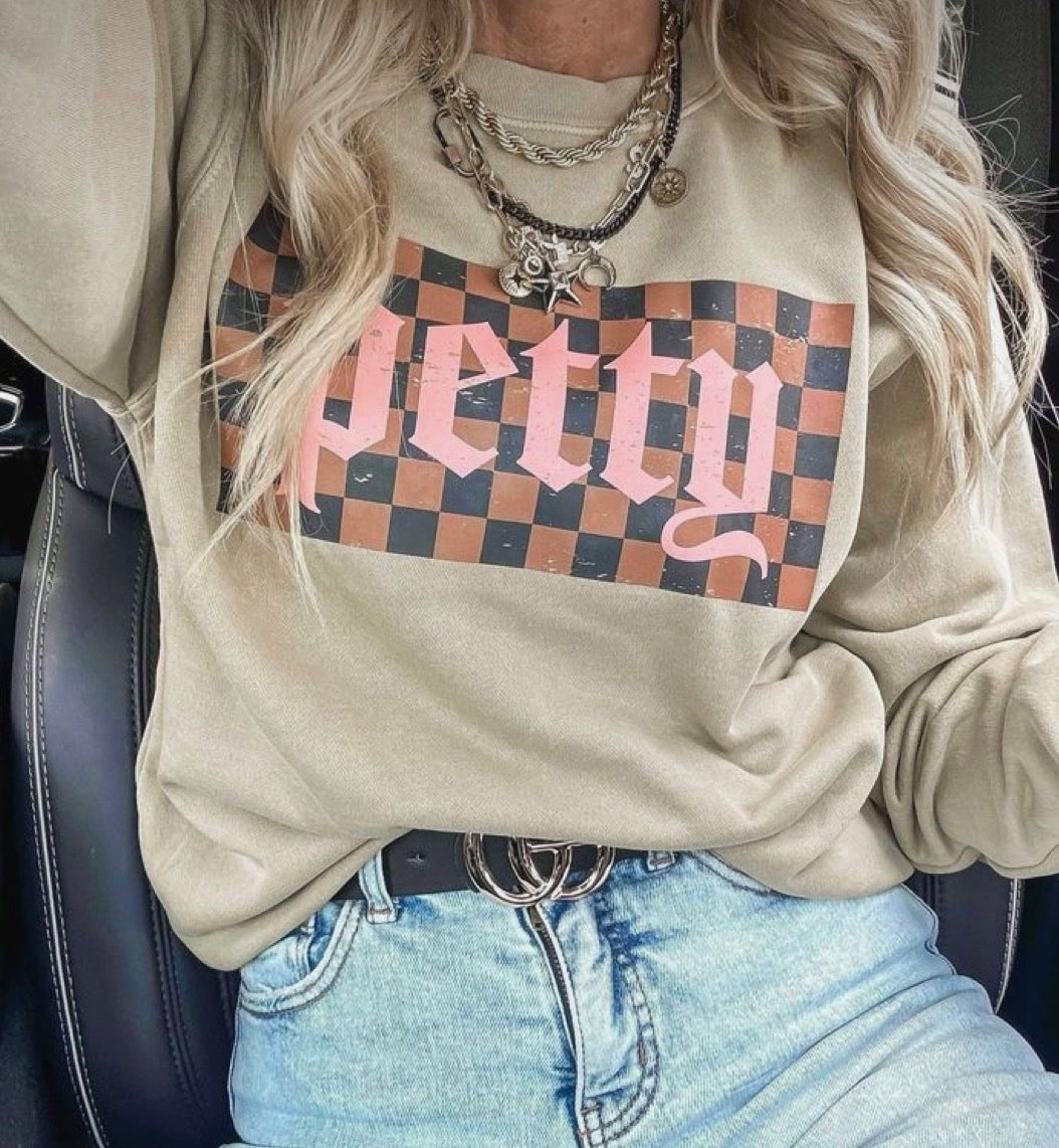 Petty in Pink Check Crew