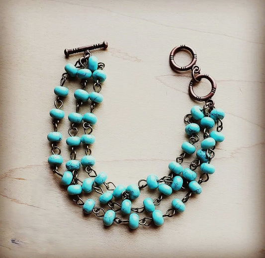 Turquoise Triple Strand Bracelet