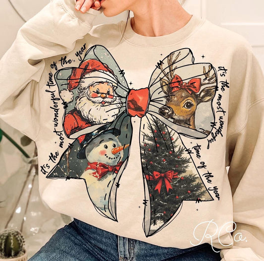 Vintage Bow Christmas Sweater
