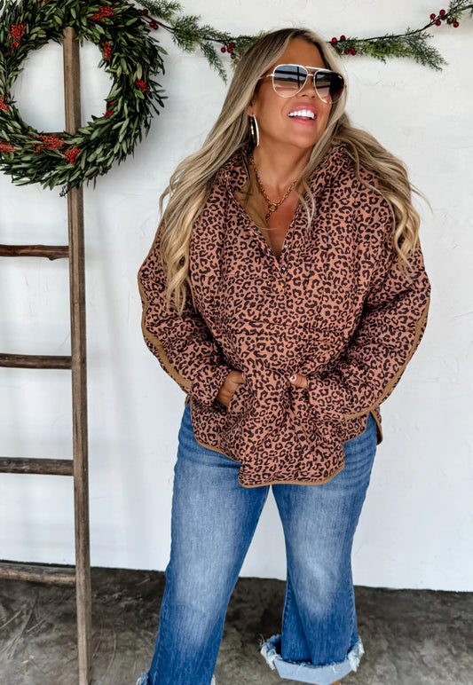 Cheetah Print Puffer Coat