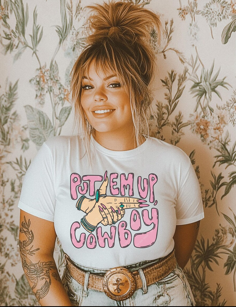 Put em’ up cowboy tee